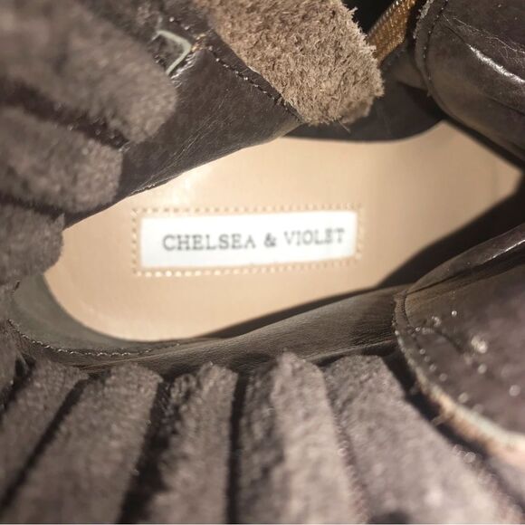 C&V‎ Suede Leather Platform Hiking Boot Bootie Lug Sole Brown Cap Toe Size 6 New - Picture 10 of 13